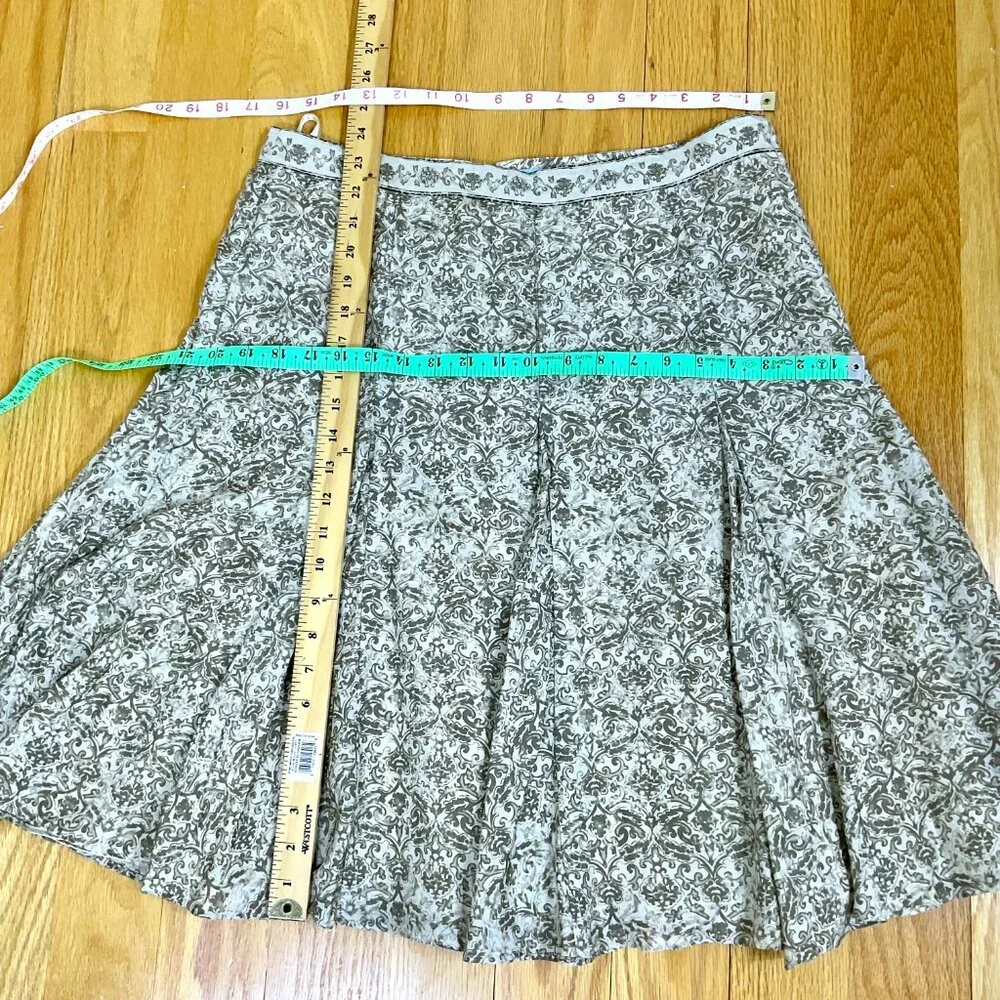 Antonio Melani Skirt Silk Brown Cream Scroll Paisley (12)